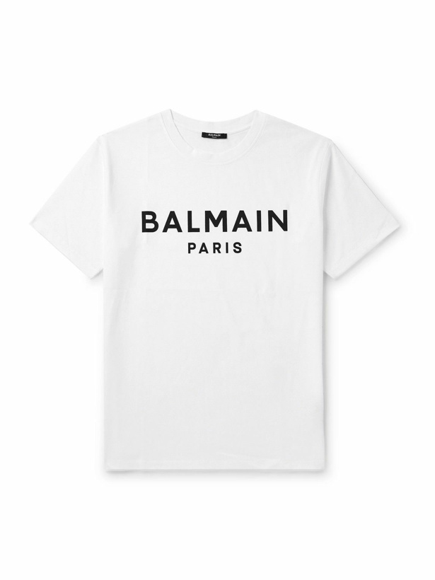 Photo: Balmain - Logo-Print Cotton-Jersey T-Shirt - White