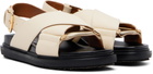 Marni Off-White Leather Fussbett Sandals