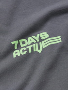 7 DAYS ACTIVE - Korean OT Logo-Print Organic Cotton-Jersey T-Shirt - Gray