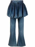 AARON ESH Blue Skirt Overlay Flared Jeans