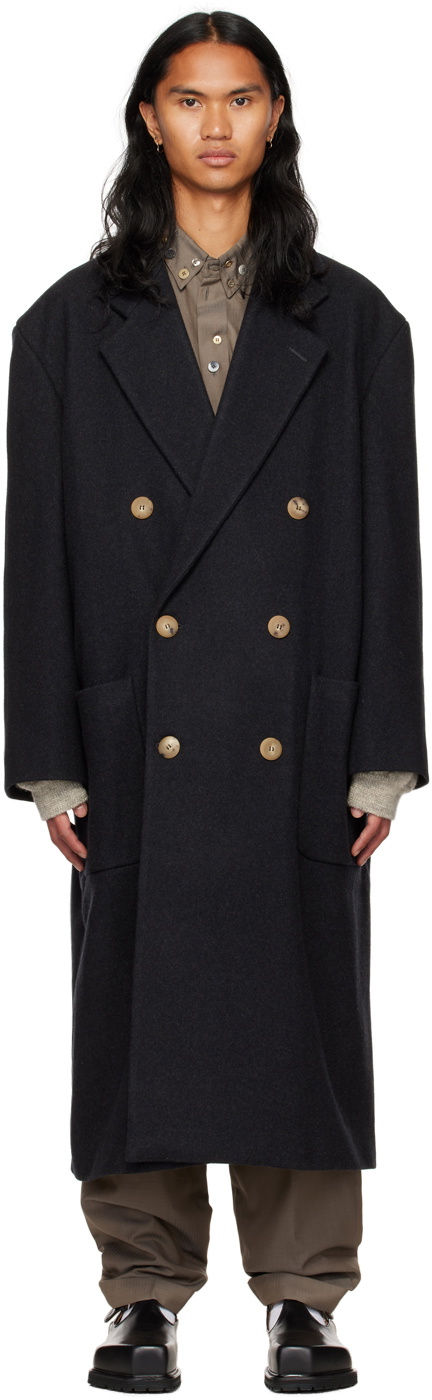 Magliano Gray Double-Breasted Coat Magliano