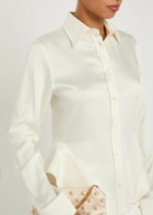 Stella Mccartney Peplum Satin-crepe Shirt Cream