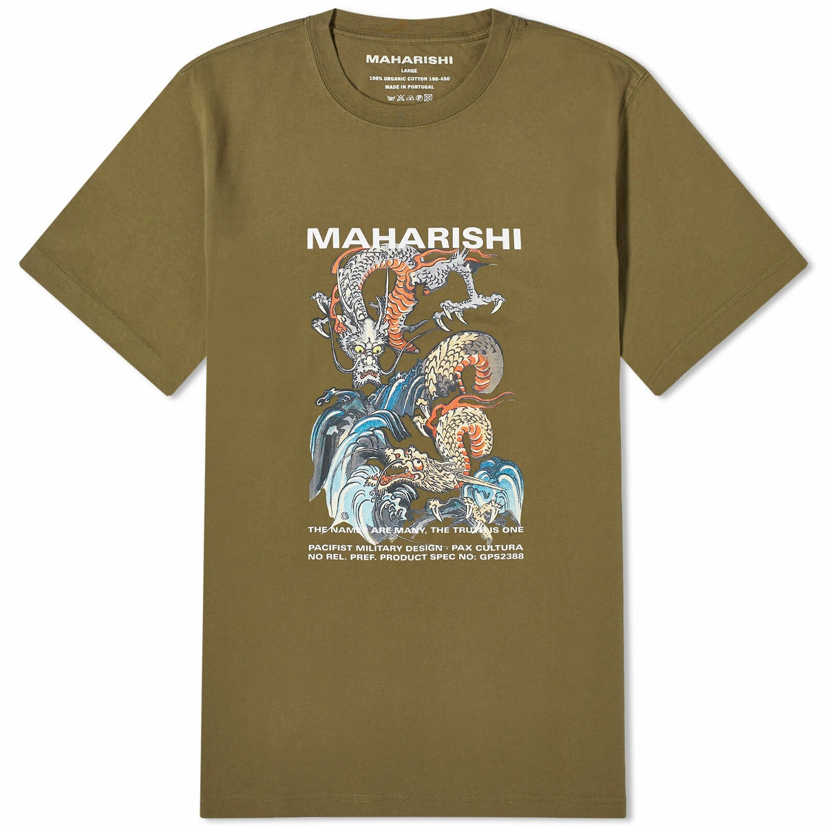 Maharishi Men's Double Dragon T-Shirt in Olive Maharishi