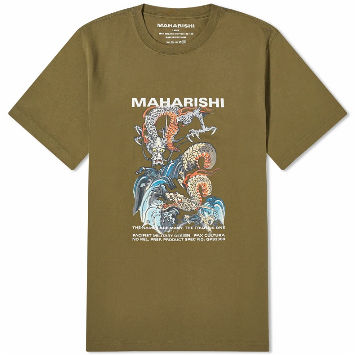 Photo: Maharishi Men's Double Dragon T-Shirt in Olive