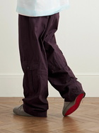 Christian Louboutin - Louis Junior Grosgrain-Trimmed Suede Sneakers - Gray