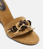 Isabel Marant Anee embellished suede wedge mules