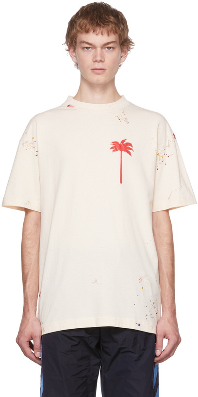 Photo: Palm Angels Off-White Cotton T-Shirt