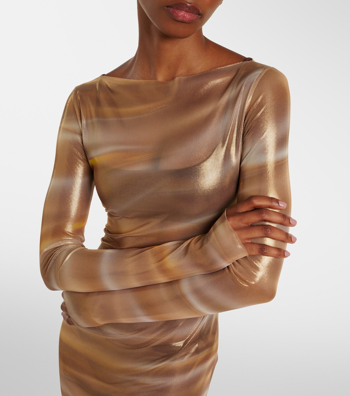 Roberto Cavalli Printed sheer maxi dress