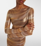 Roberto Cavalli Printed sheer maxi dress