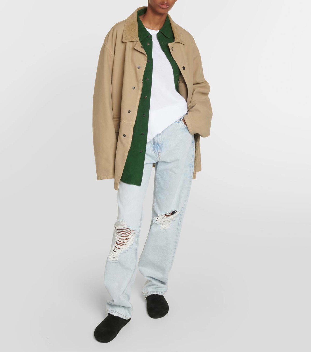 The Row Burty mid-rise distressed straight jeans The Row