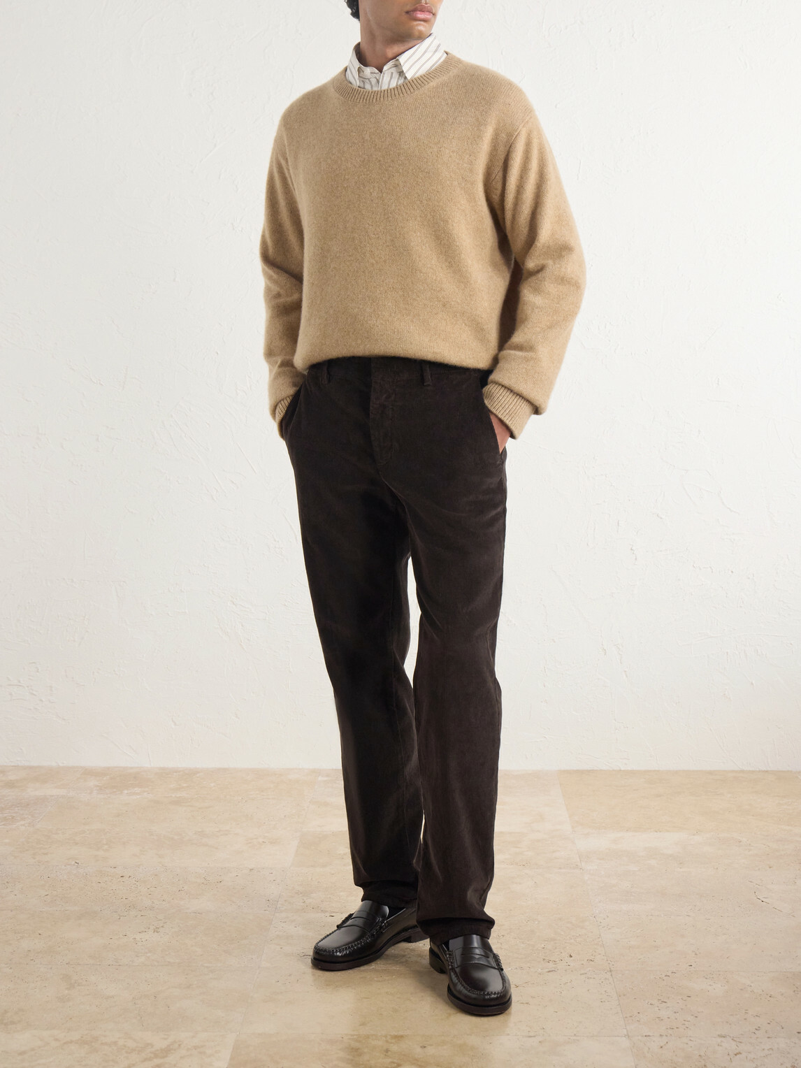 Altea - Dumbo Straight-Leg Stretch-Cotton Corduroy Trousers - Brown