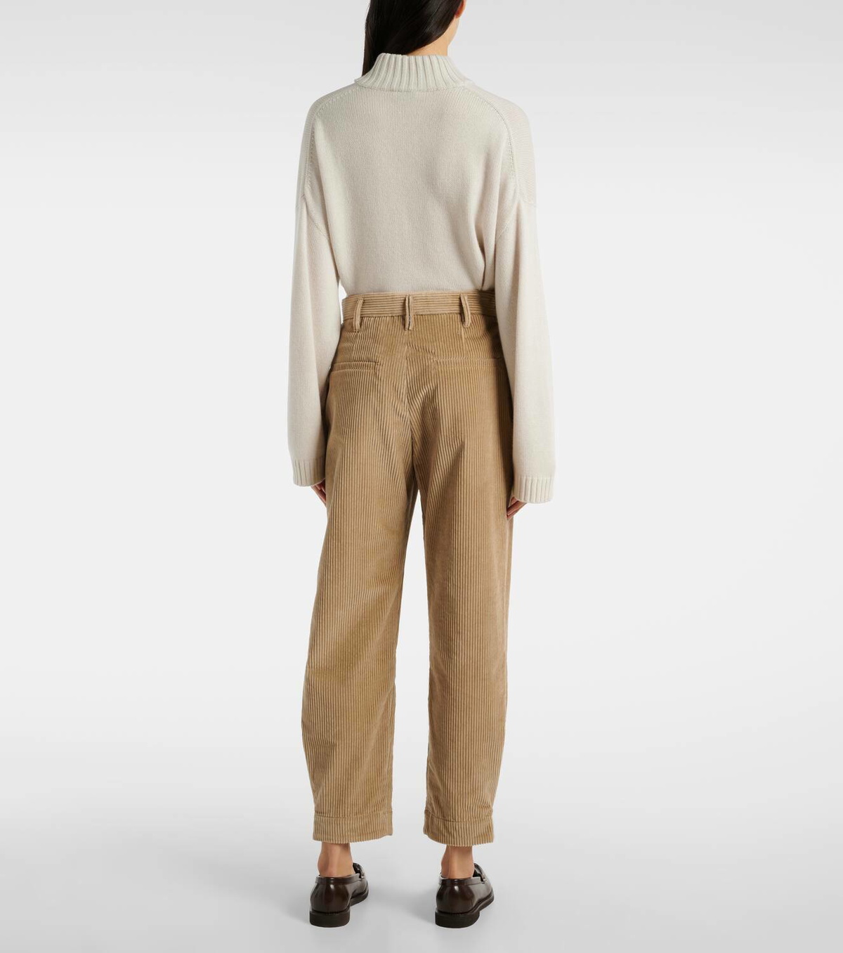 Brunello Cucinelli High-rise cotton cropped pants