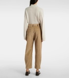 Brunello Cucinelli High-rise cotton cropped pants