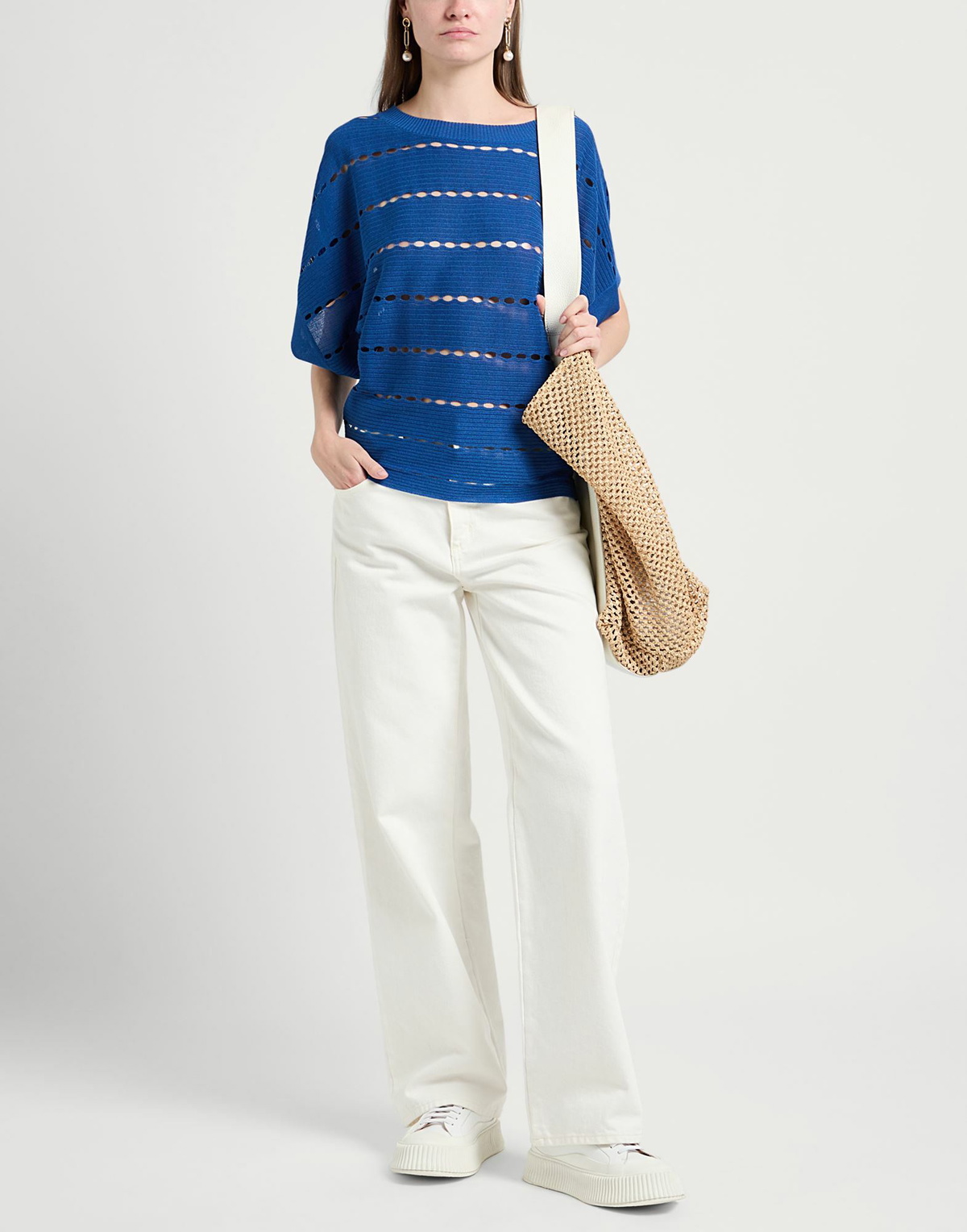 Manila Grace Womens Sweater in Blue