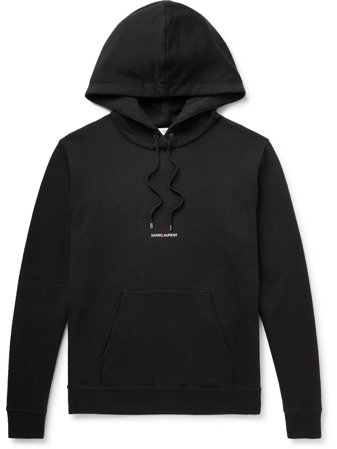 SAINT LAURENT Printed cotton-jersey hoodie