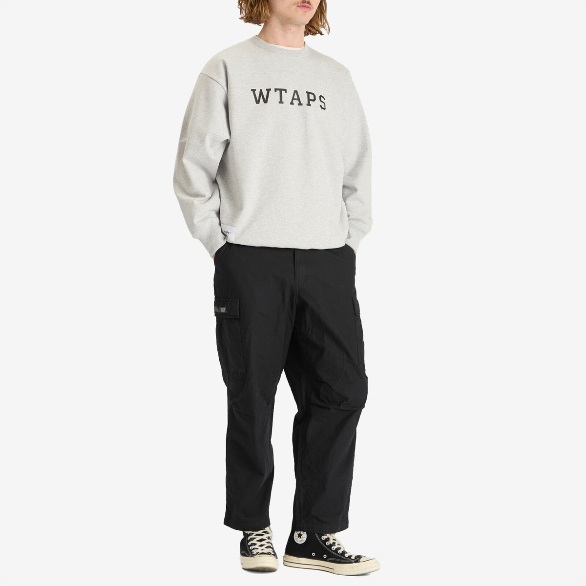 WTAPS Men's Academy Logo Sweatshirt in Ash Gray WTAPS
