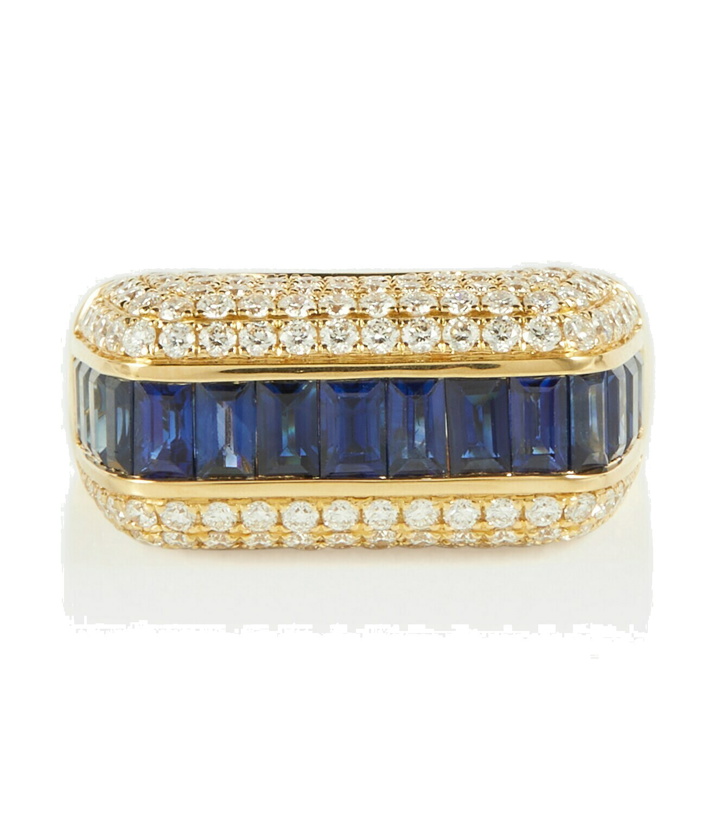 Photo: Rainbow K Empress 18kt gold ring with diamonds and sapphires