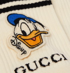 GUCCI - Disney Logo-Jacquard Appliquéd Stretch Cotton-Blend Socks - White