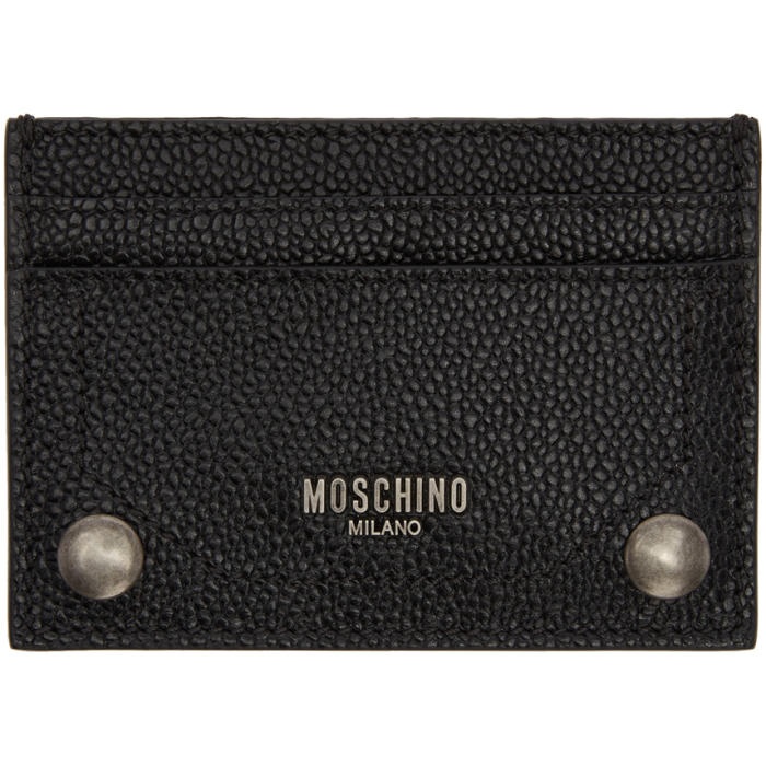 Photo: Moschino Black Leather Card Holder