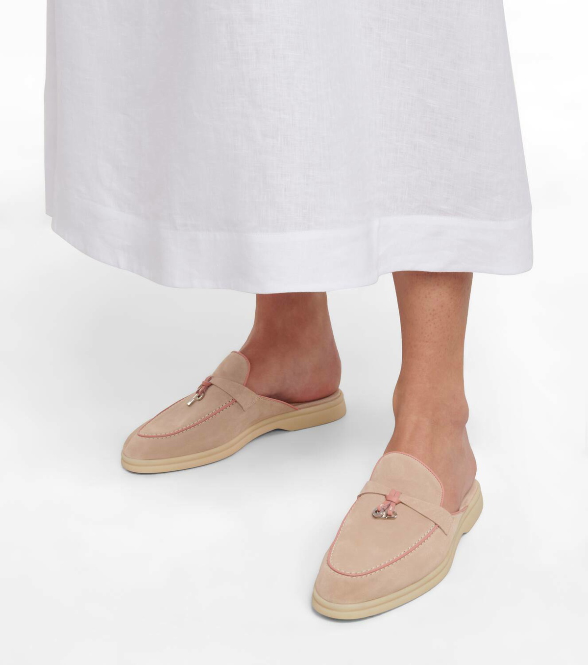 Loro Piana Summer Charms Walk suede slippers
