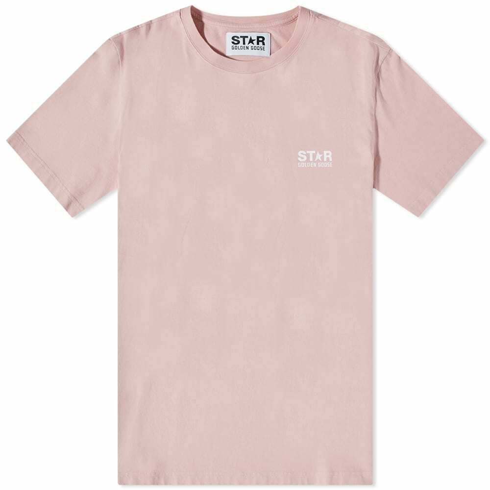 Golden Goose Men's Big Star Back T-Shirt in Pink Lavender/White Golden ...