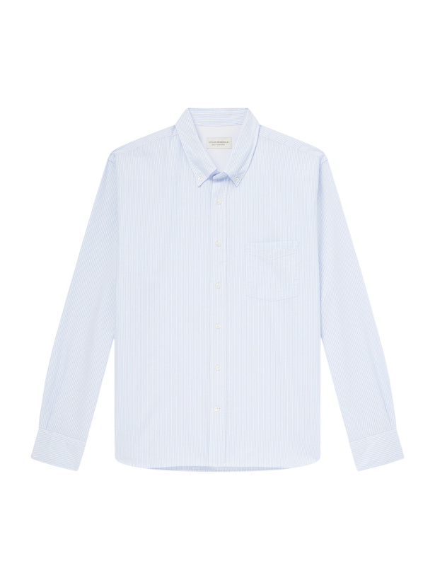 Photo: Officine Générale - Striped Cotton Oxford Shirt - Blue