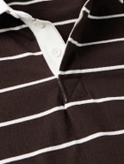 Noah - Rugby Striped Cotton-Jersey Polo Shirt - Brown