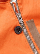 Sacai - Oversized Fleece-Trimmed Brushed-Shell Bomber Jacket - Orange