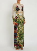 Alice + Olivia Delora Floral-print Jersey Maxi Dress Green