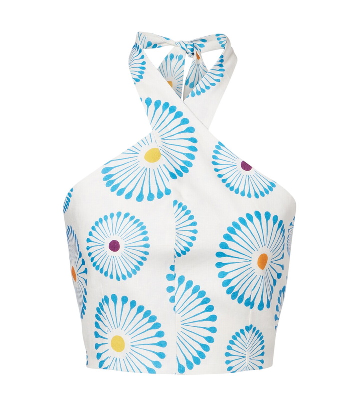 Photo: Cala de la Cruz Ivy floral halterneck linen crop top