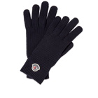Moncler Men's Logo Gloves in Navy