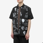 Junya Watanabe MAN x Jean-Michel Basquiat Short Sleeve Shirt in Black