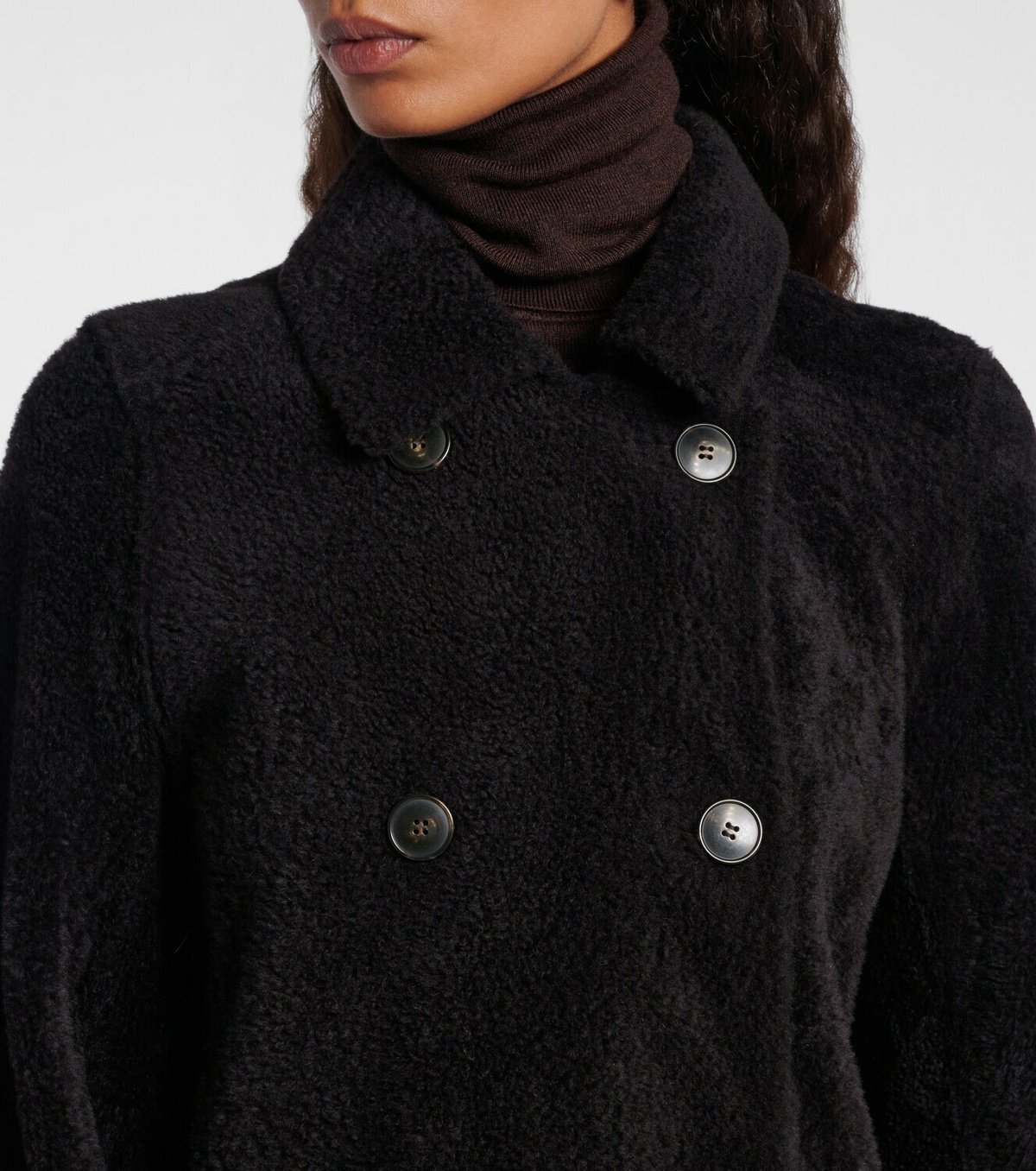 Yves Salomon Double-breasted shearling coat