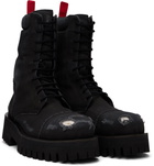 424 Black X Canvas Boots