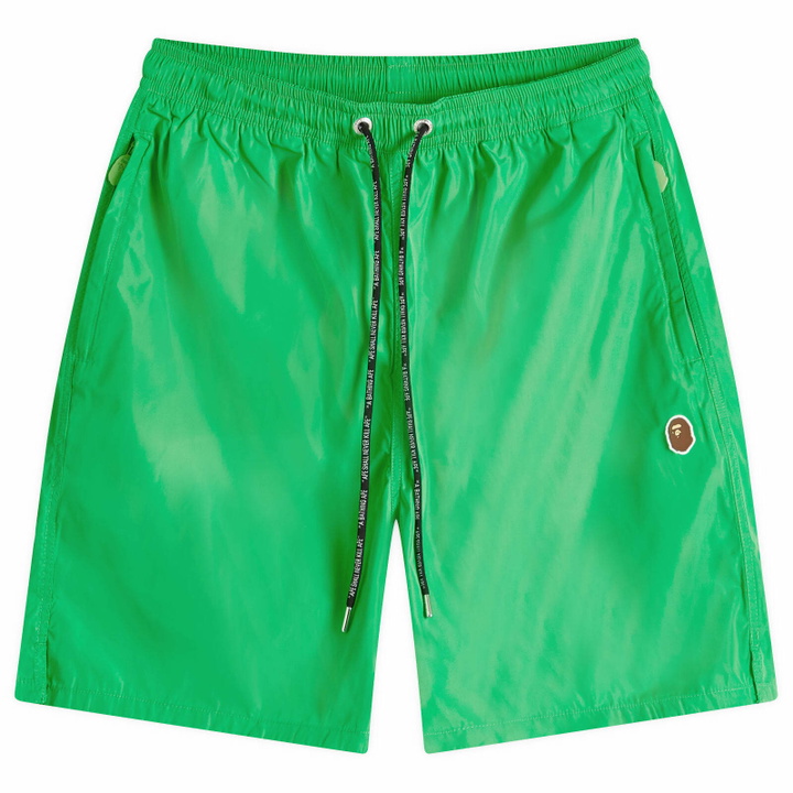Photo: A Bathing Ape Men's Ape Head Nylon Beach Short in Green