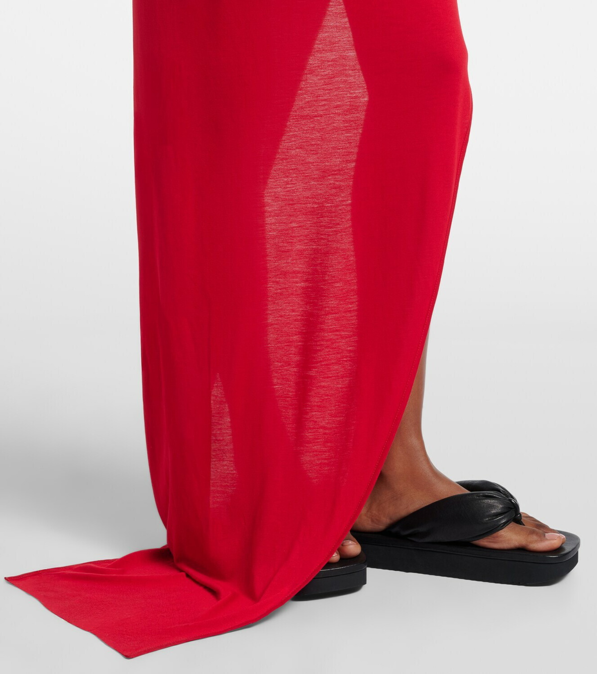 Rick Owens Aaliyah one-shoulder sheer gown