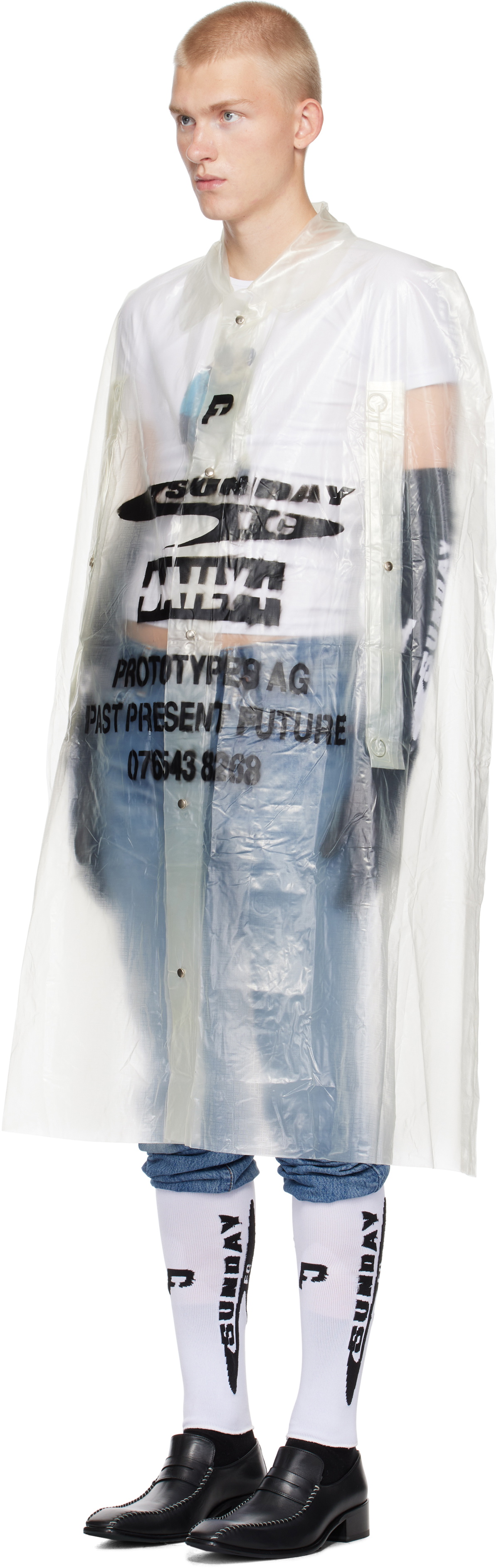 Prototypes Transparent Printed Poncho Jacket