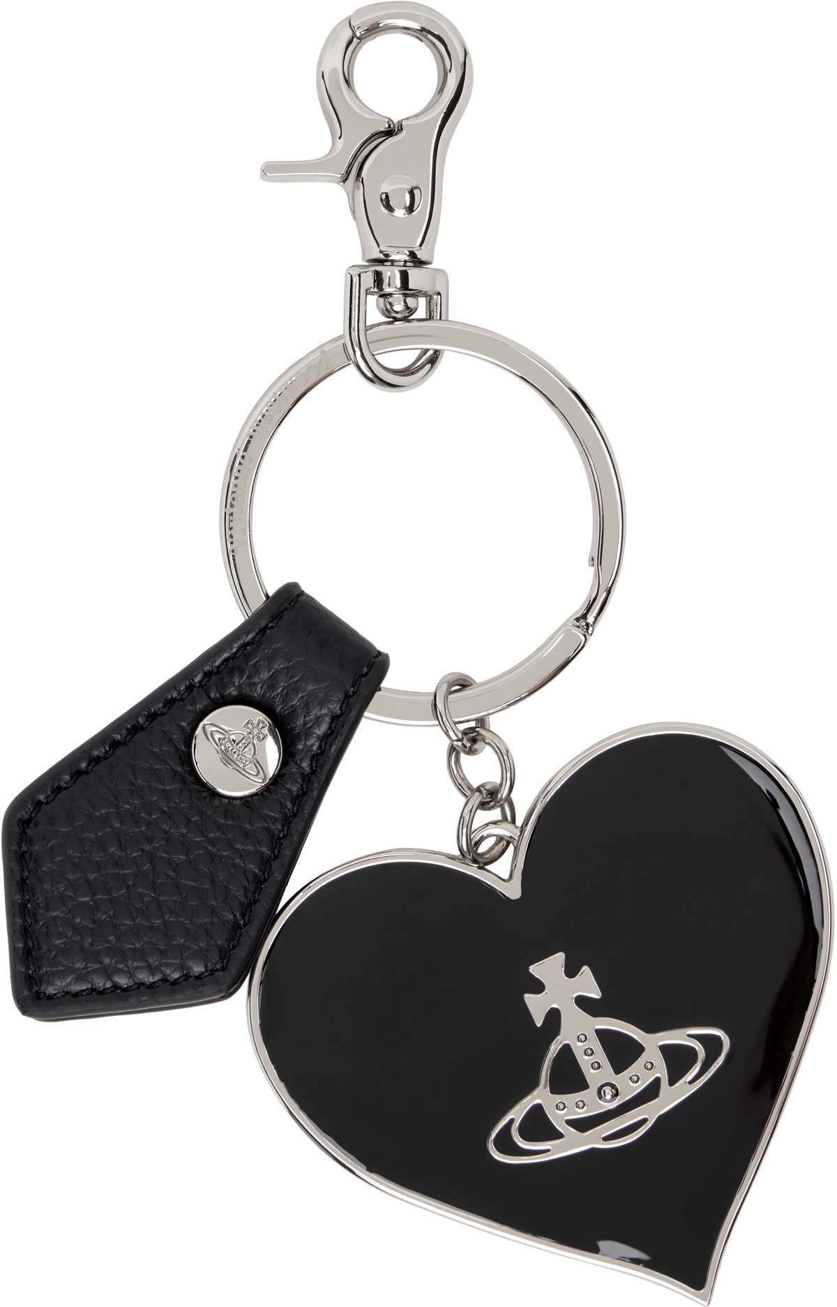 Vivienne Westwood Black & Silver Crocodile Thin Line Orb