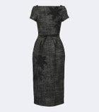 Erdem Embroidered wool-blend midi dress