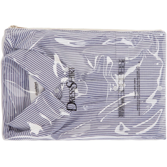 Photo: Doublet Blue and White Striped Deadstock Package Pouch