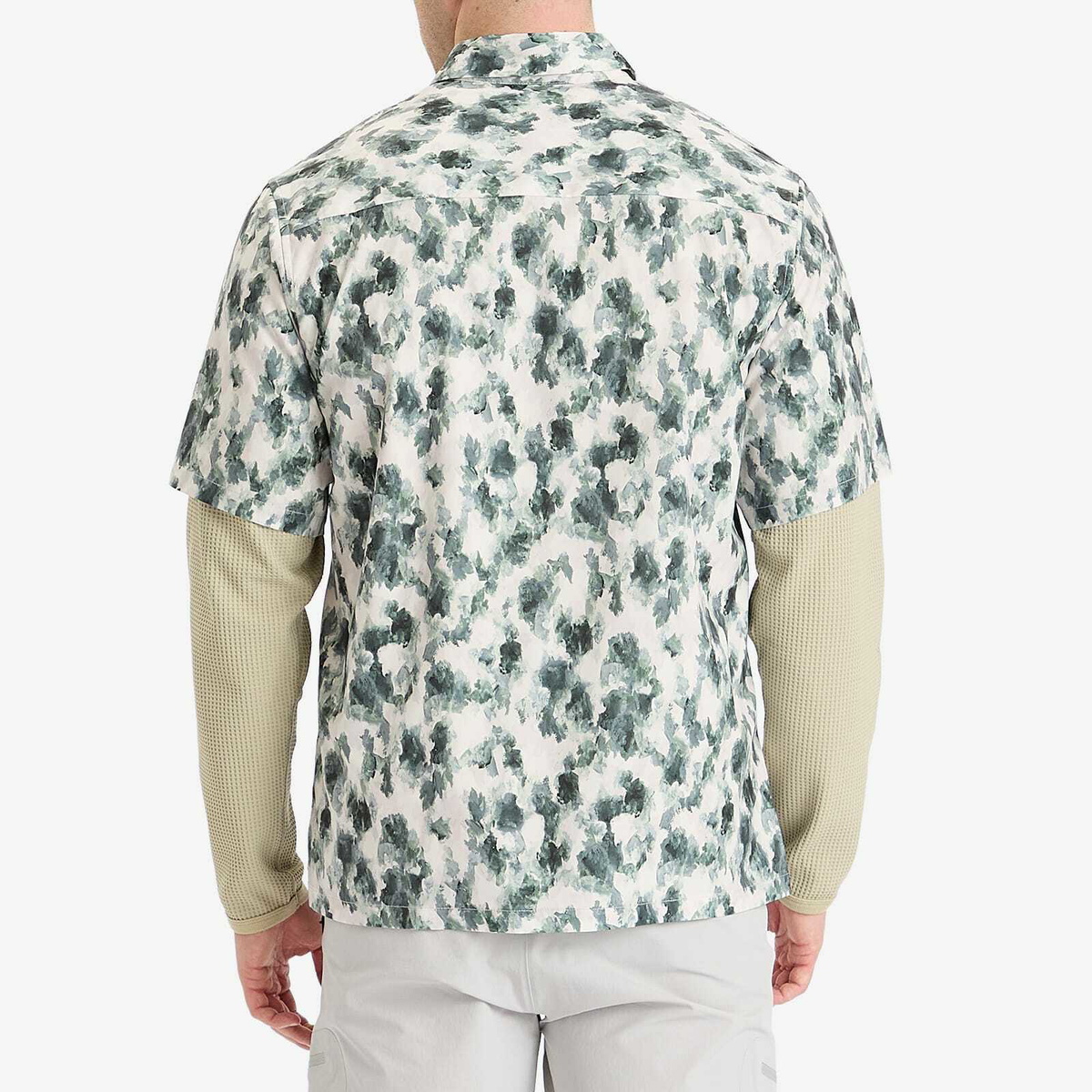 Snow Peak Men's Printed Breathable Quick Dry Shirt in Grey Print
