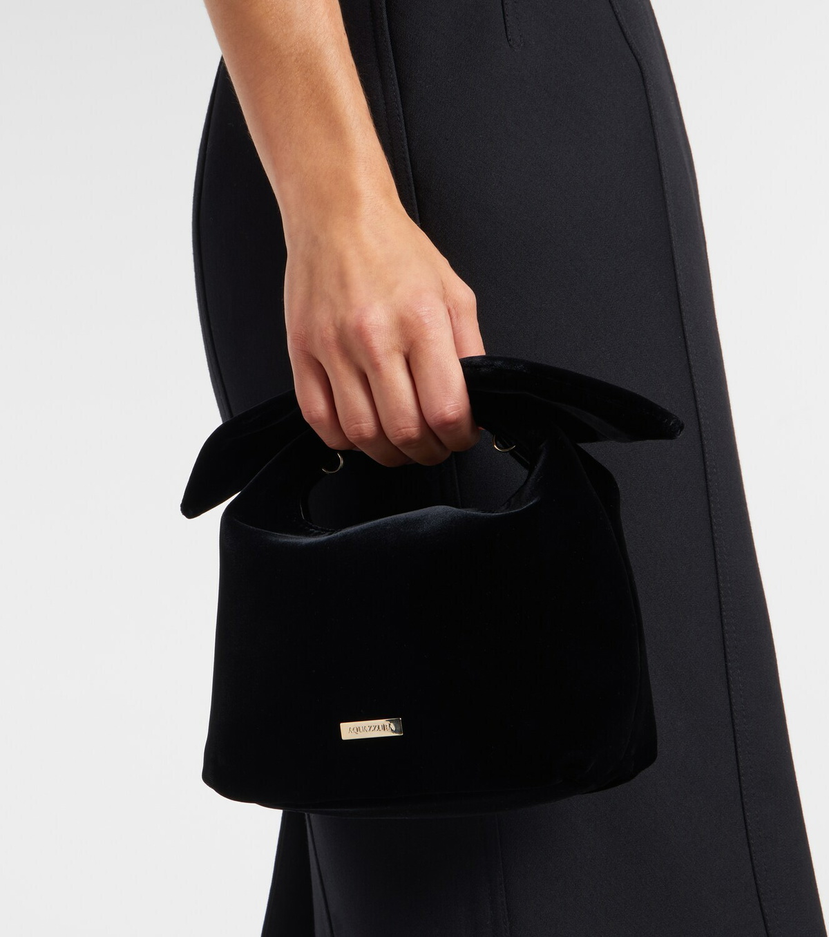 Aquazzura Bow Tie Small velvet tote bag