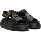 Dr. Martens Black Dunnet Flower Full Grain Leather Sandals