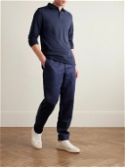 Derek Rose - Ramsay 2 Slim-Fit Stretch Cotton-Blend Piqué Polo Shirt - Blue