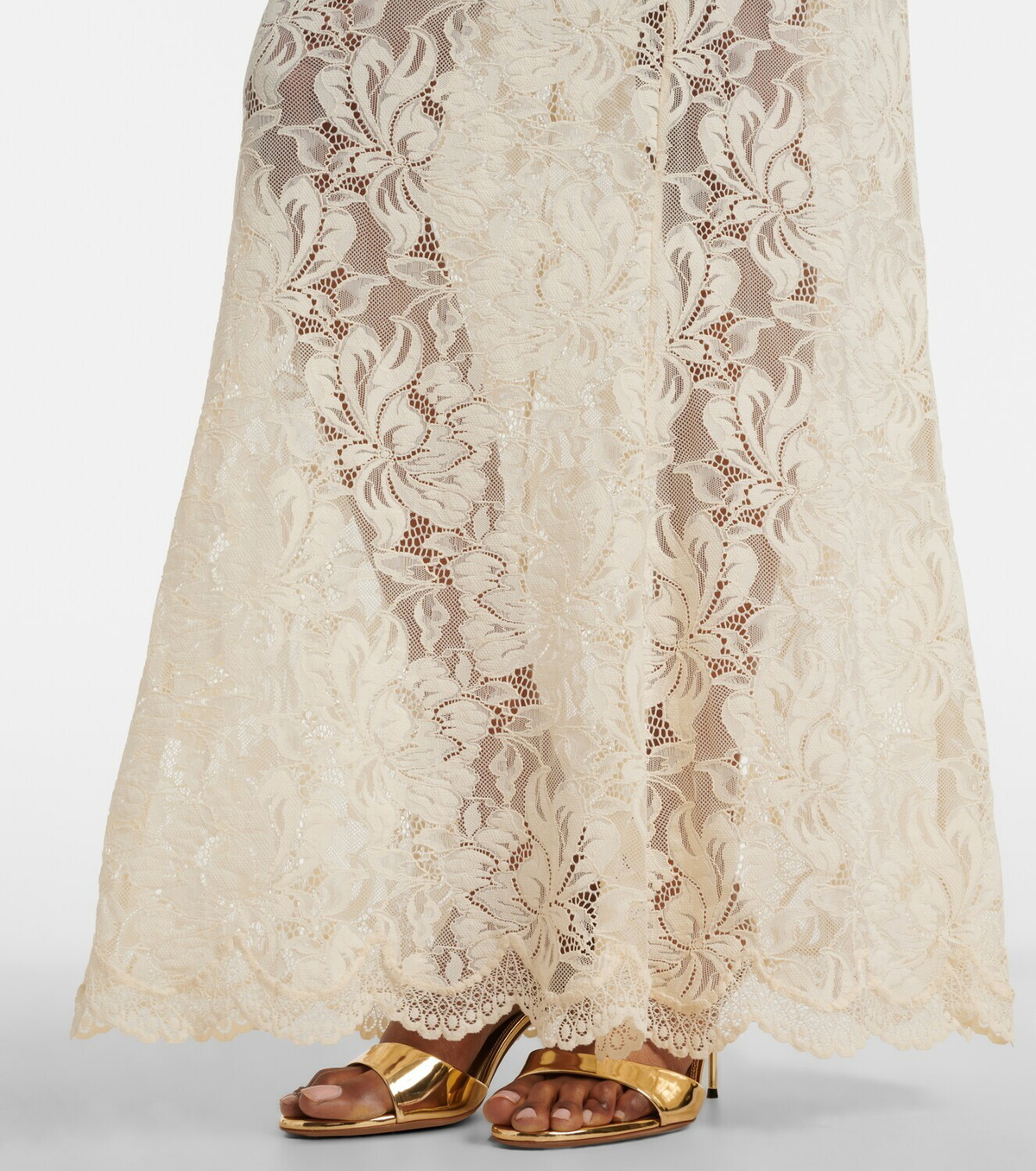 Rabanne Lace and satin maxi dress