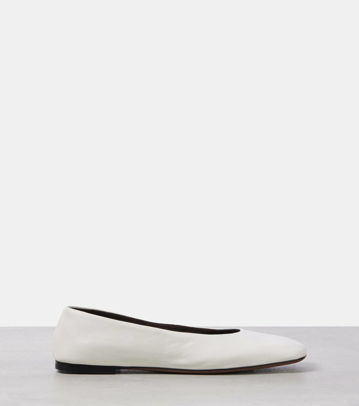 The Row Square leather ballet flats The Row