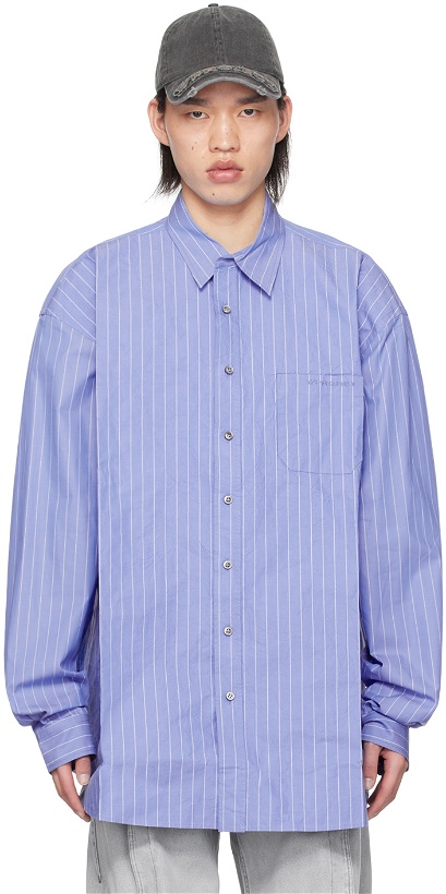 Photo: Y/Project Blue Scrunched Shirt