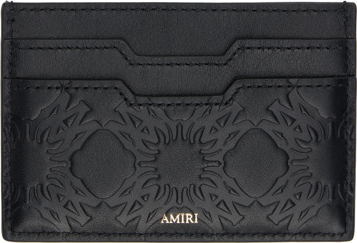 AMIRI Black MA Quad Leather Card Holder