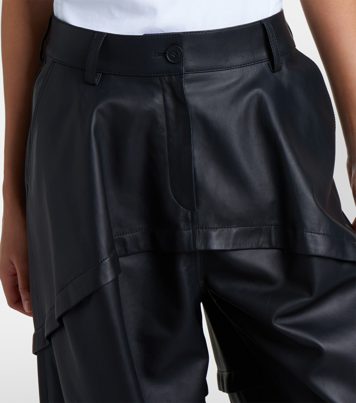 Loewe Paneled leather wide-leg pants
