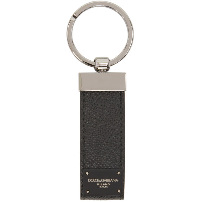 Dolce and Gabbana Black Classic Leather Keychain Dolce & Gabbana